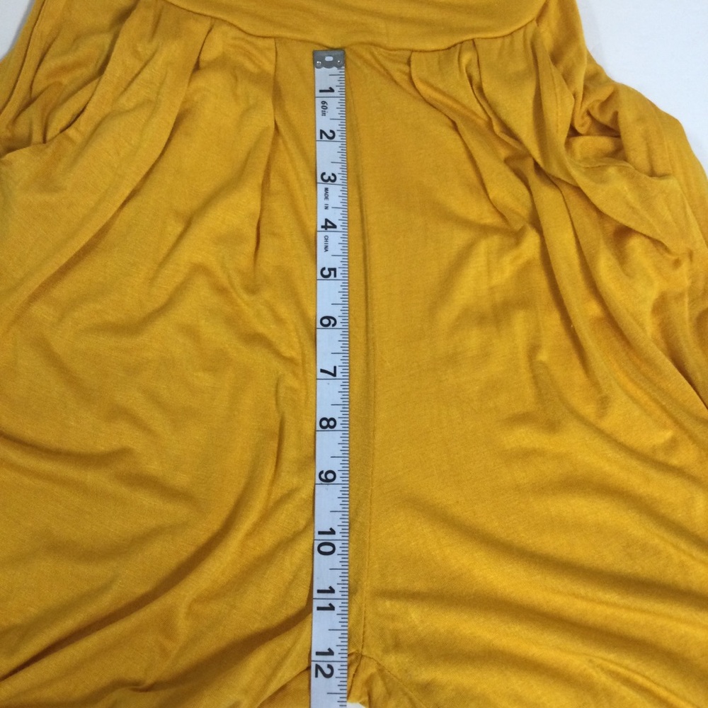 Heart Hips Womens Strapless Mustard Yellow Gathered Jumpsuit Sz S - Picture 8 of 14